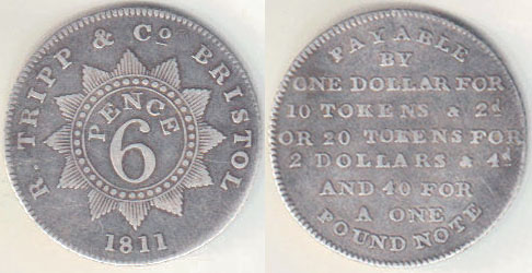 1811 Great Britain silver 6 Pence Trade Token (Somerset) A000077 - Click Image to Close